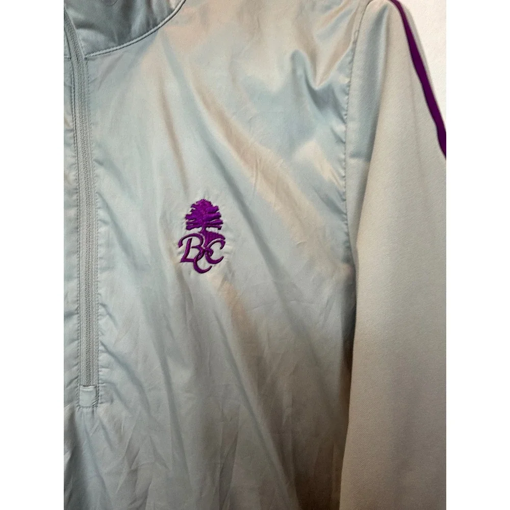 Nike Golf Women's Pullover Jacket Windbreaker‎ Purple Accents Size L BCC Logo